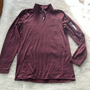 Spyder long sleeve burgundy maroon Pro-WEB quarter zip performance top size L